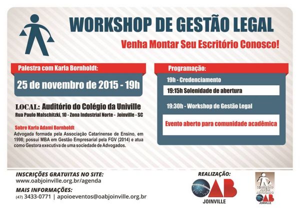 Abertas as inscri��es para o Workshop de Gest�o Legal