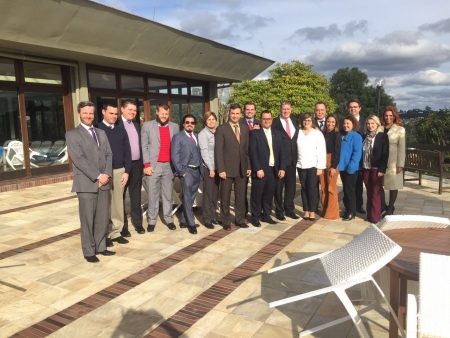 Diretoria da Seccional e presidentes das Subse��es da regi�o Norte reunidos em S�o Bento do Sul