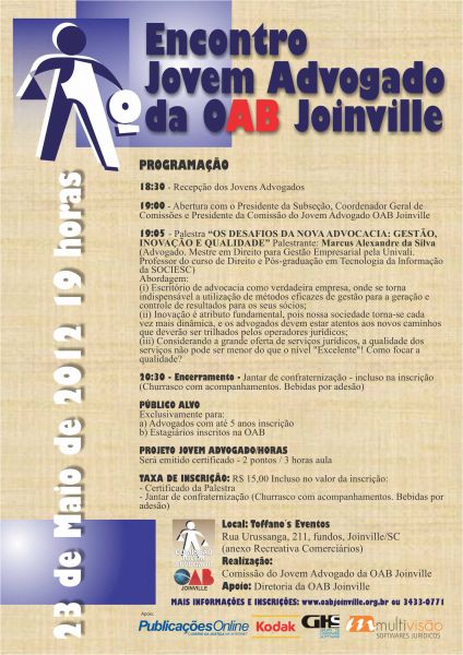 I Encontro do Jovem Advogado OAB Joinville (�ltimas vagas)