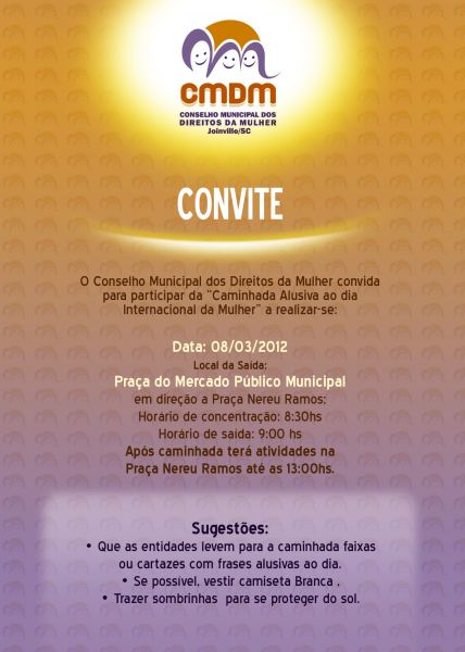 Dia 08/03 OAB Joinville estar� na "Caminhada Alusiva ao Dia Internacional da Mulher"