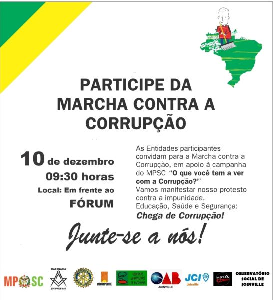 Caminhada contra corrup��o em Joinville