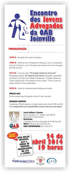 Abertas as inscri��es para o 2� Encontro do Jovem Advogado da OAB Joinville