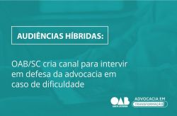 Audi�ncias h�bridas: OAB/SC cria canal para intervir em defesa da advocacia em caso de dificuldade