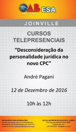 Curso telepresencial: Desconsidera��o da personalidade jur�dica  no novo CPC 