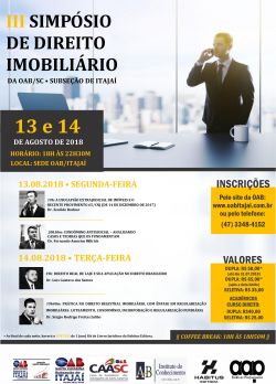 3� SIMP�SIO DE DIREITO IMOBILI�RIO DA OAB SUBSE��O ITAJA�/SC