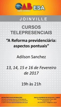 Curso telepresencial: A reforma previdenci�ria : aspectos pontuais 