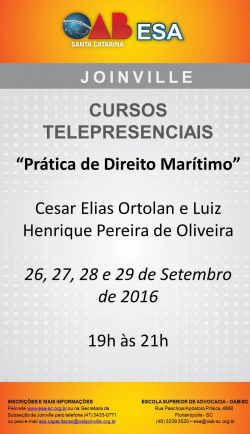 Curso telepresencial: pr�tica de Direito Mar�timo 