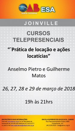 Curso telepresencial  de mar�o de 2018 - Pr�tica de loca��o e a��es locat�cias 