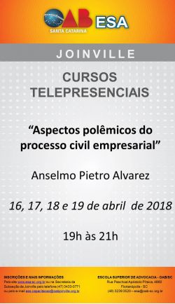 Curso telepresencial  de abril de 2018 - Aspectos pol�micos do processo civil empresarial