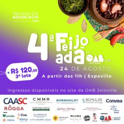 O 3� lote para a 4� Feijoada da OAB Joinville j� est� dispon�vel