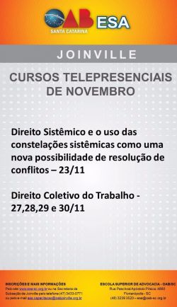 Cursos telepresenciais de novembro de 2017 
