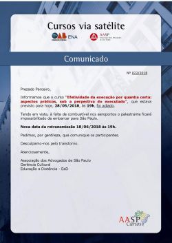 ADIADO: Curso Telepresencial - Efetividade da execu��o por quantia certa: aspectos pr�ticos, sob a perspectiva do executado 