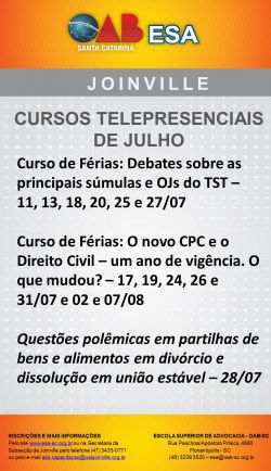 Cursos telepresenciais de julho de 2017