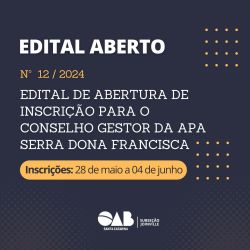 Edital aberto: Inscri��o para o Conselho Gestor da APA Serra Dona Francisca