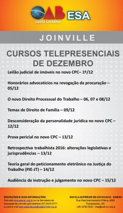 Cursos telepresenciais de dezembro 