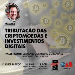 Palestra: Tributa��o das Criptomoedas e Investimentos Digitais 
