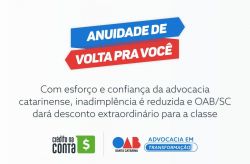 Anuidade de volta para voc�: com esfor�o e confian�a da advocacia catarinense, inadimpl�ncia � reduzida e OAB/SC dar� desconto extraordin�rio para classe
