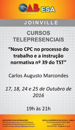 Curso telepresencial: Novo CPC no processo do trabalho 
