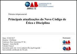 Curso telepresencial : Principais atualiza��es do Novo C�digo de �tica e Disciplina 