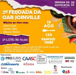 O 2� lote para a 2� Feijoada da OAB Joinville j� est� dispon�vel