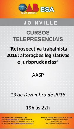 Curso telepresencial: Retrospectiva trabalhista 2016