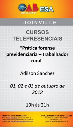 Curso Telepresencial - Pr�tica forense previdenci�ria - trabalhador rural 
