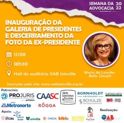Convite - Inaugura��o da Galeria de Presidentes e Descerramento da foto da ex-presidente Maria de Lourdes Bello Zimath