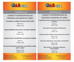 Cursos Telepresenciais - Abril