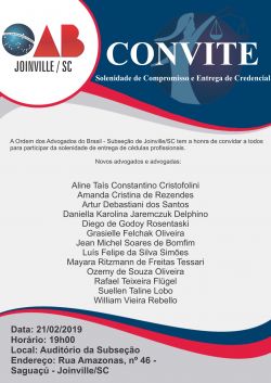 Entrega de Credenciais aos novos Advogados.