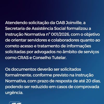Nova Instru��o Normativa disciplina acesso de advogados a informa��es em servi�os sociais