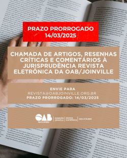 Prazo prorrogado para Submiss�o de Artigos, Resenhas Cr�ticas e Coment�rios � Jurisprud�ncia