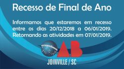 Recesso de final de ano - 2018