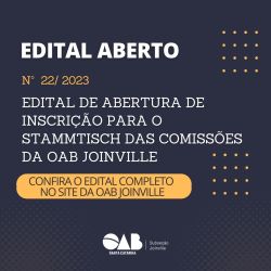 Edital aberto: Inscri��o para o Stammtisch das Comiss�es da OAB Joinville