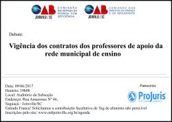 Debate: Vig�ncia dos contratos dos professores de apoio da rede municipal de ensino - NOVA DATA 