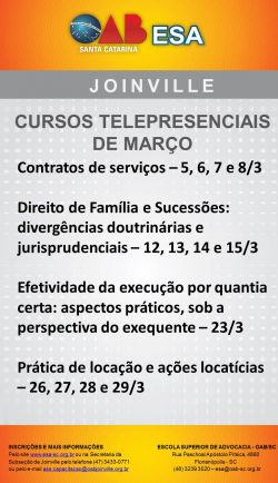 Cursos telepresenciais de mar�o de 2018 