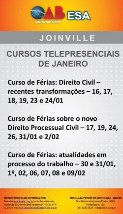 Cursos telepresenciais de janeiro 
