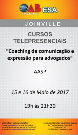Cursos telepresenciais: Coaching de comunica��o e express�o para advogados 