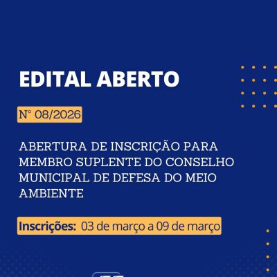 Edital aberto: Inscri��es para membro suplente da OAB Joinville no Conselho  Municipal de Defesa do Meio Ambiente.