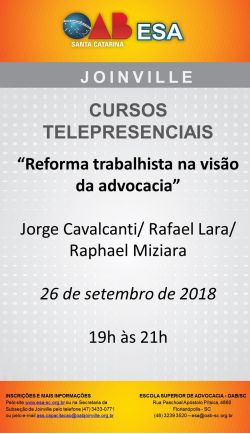 Curso Telepresencial - Reforma trabalhista na vis�o da advocacia 