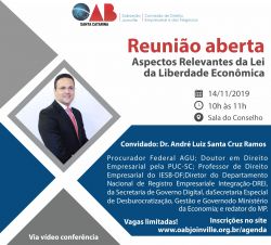 Reuni�o Aberta - Aspectos Relevantes da MP da Liberdade Econ�mica