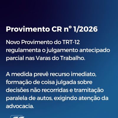 Provimento CR n� 1/2026 