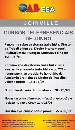 Cursos Telepresenciais de Agosto de 2018 