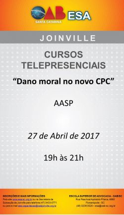 Curso telepresencial: Dano moral no novo CPC 