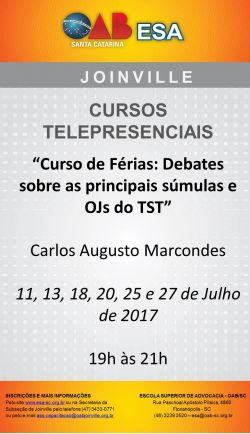 Curso telepresencial: Debates sobre as principais s�mulas e OJs do TST