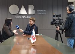 Presidente da OAB Joinville concede entrevista � NDTV sobre golpe do falso advogado