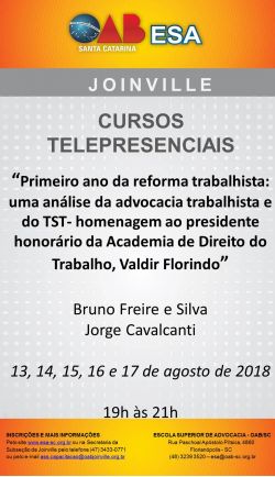 Curso Telepresencial- Primeiro ano da reforma trabalhista 