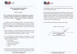 OAB Joinville lan�a Edital de abertura de inscri��o para compor o conselho editorial da revista eletr�nica