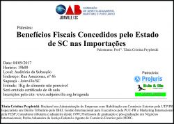 Palestra: Benef�cios fiscais concedidos pelo estado de SC nas importa��es 