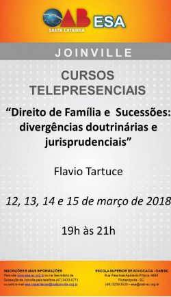 Curso telepresencial  de mar�o de 2018 - Direito de Fam�lia e Sucess�es 