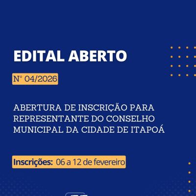 Edital aberto: inscri��o para representante do Conselho Municipal da Cidade de Itapo�